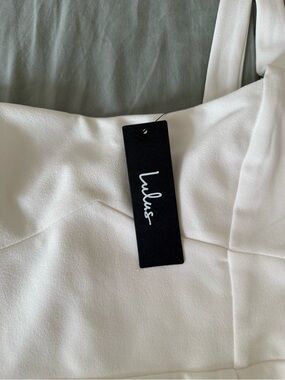 Lulu's White Square Neck Dress